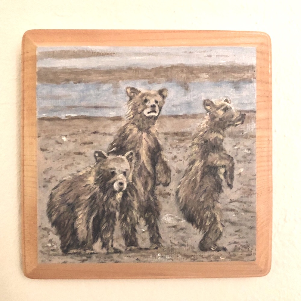 Wall Art Plaque - 3 Bears on A Beach!